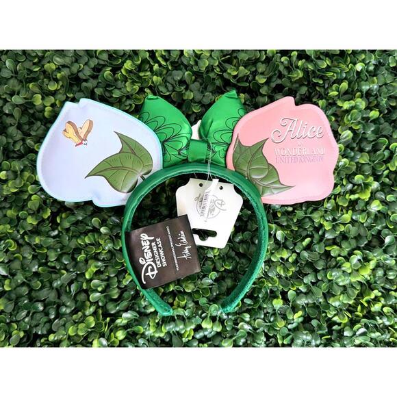 ✨ Disney Parks 🌸 Alice in Wonderland Flower Garden Ears Headband 🎀 NWT ✨ - Picture 2 of 6